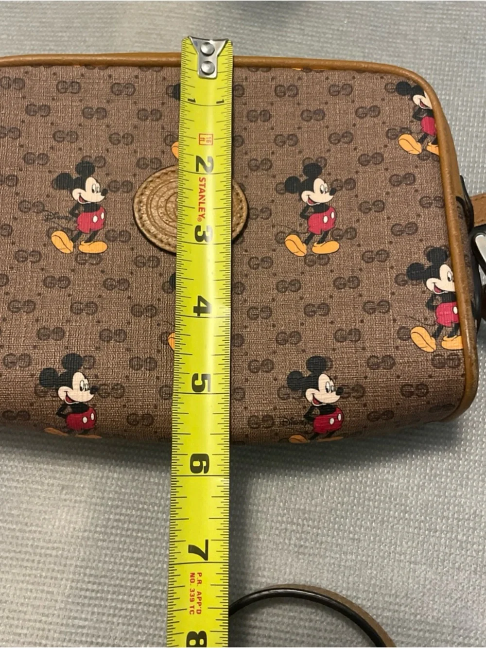 Gucci X Disney Mickey Mouse Crossbody Bag Authentic GG Coated Canvas Preowned - Picture 11 of 11